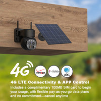 SX3D Pro - 2K LTE 4G Dual Lens Solar Powered Rotating Security Surveillance Camera