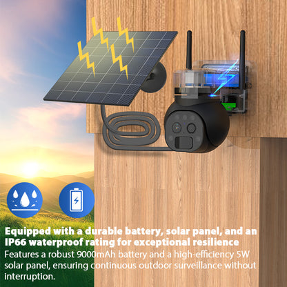 SX3D Pro - 2K LTE 4G Dual Lens Solar Powered Rotating Security Surveillance Camera