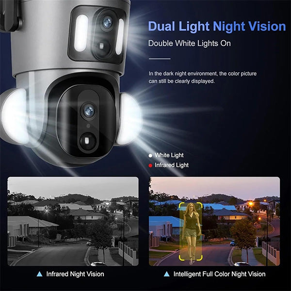 XZ6 Dual Pro - HD Wi-Fi Dual Lens Solar Powered Rotating Security Surveillance Camera