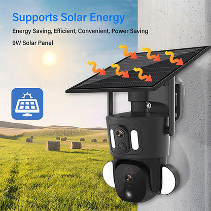 XZ6 Dual Pro - HD Wi-Fi Dual Lens Solar Powered Rotating Security Surveillance Camera
