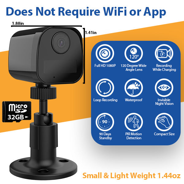 ZYMI - 1080p Waterproof Long Battery Life Mini Camera