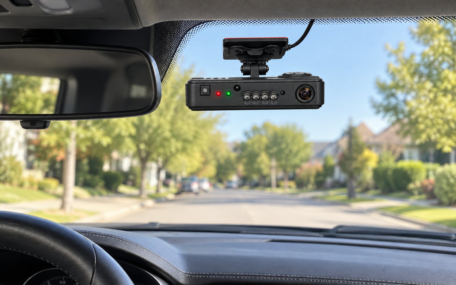 Mount it at the top of the windshield
