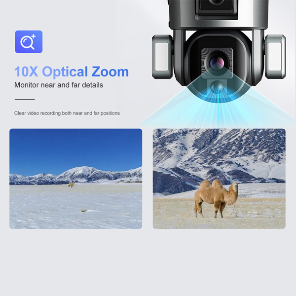 Dual Lenses with 10X Optical Zoom